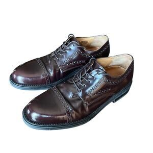 Bostonian Leather Oxford Dress Shoes Lace Up Made in Italy Men's Size 9.5